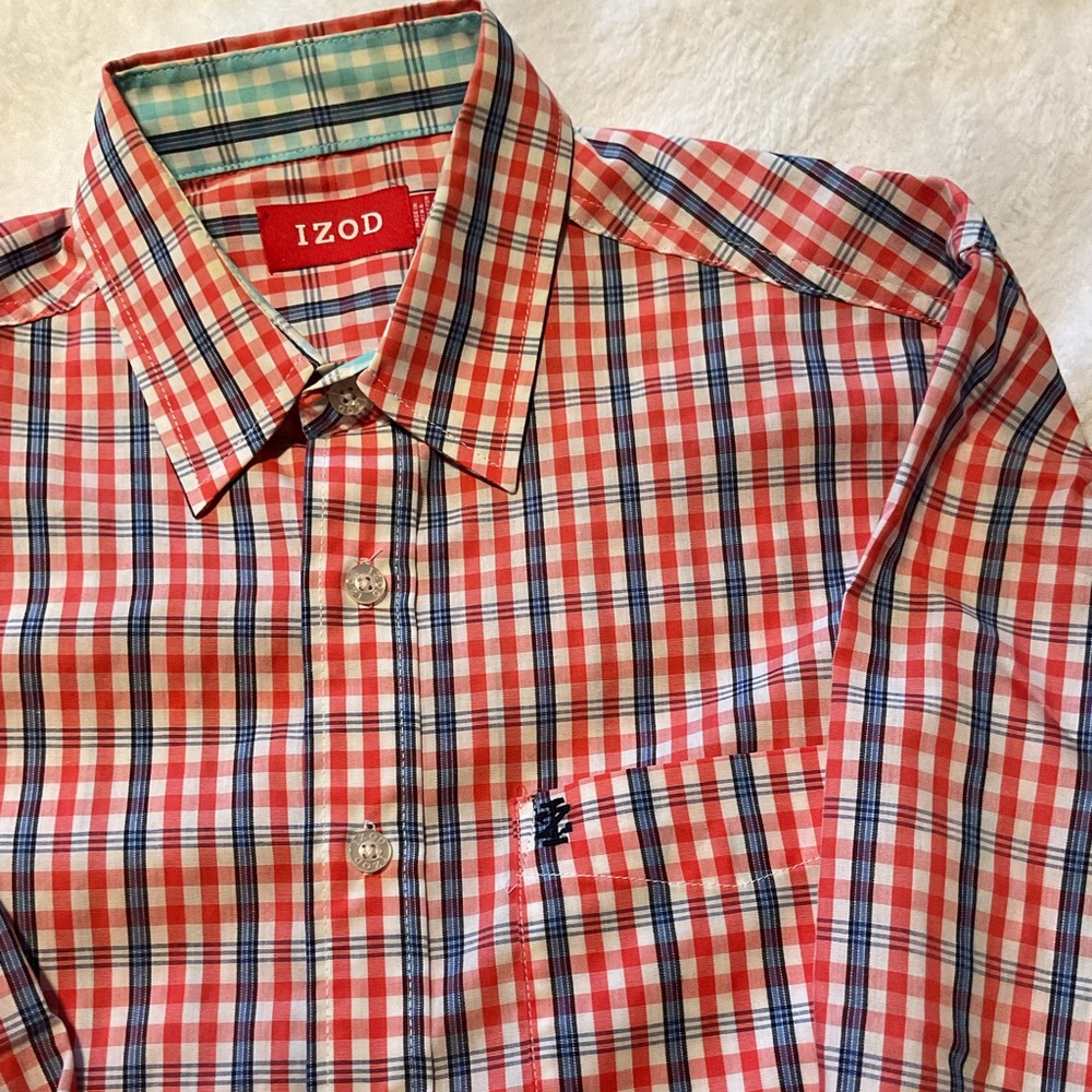 IZOD Red and Blue Plaid Boy’s Shirt
